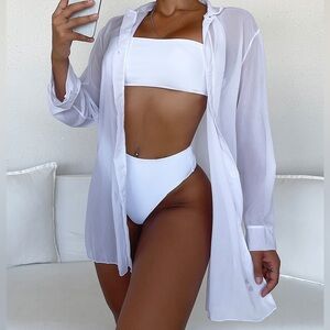 Shein sheer button up